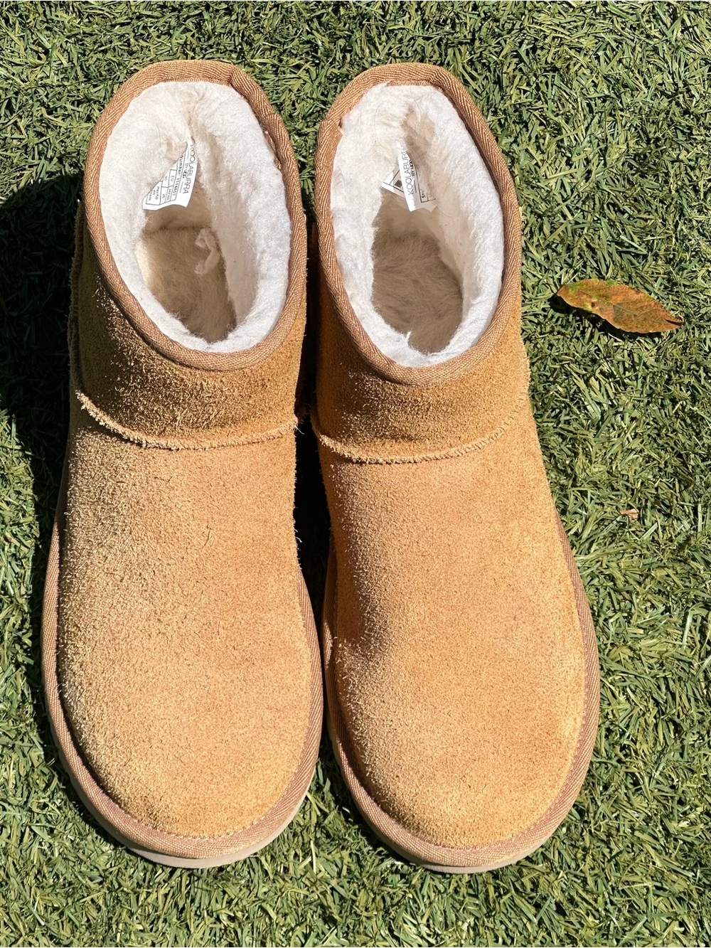 Kids Cozy Suede Ankle Boots in Tan